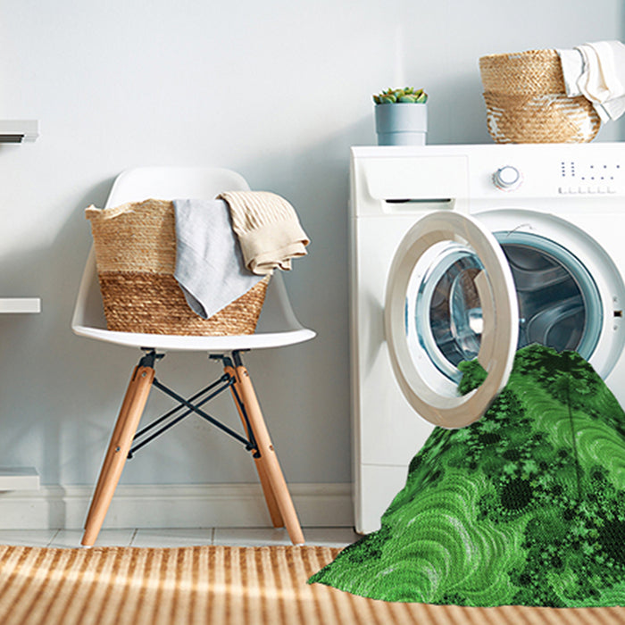 Machine Washable Transitional Deep Emerald Green Rug in a Washing Machine, wshpat1399grn