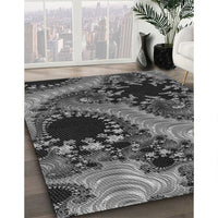 Patterned Gunmetal Gray Rug, pat1399gry