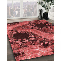 Patterned Red Rug, pat1399rd