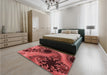 Patterned Red Rug in a Bedroom, pat1399rd