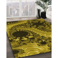 Patterned Orange Gold Rug, pat1399yw