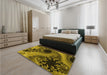 Patterned Orange Gold Rug in a Bedroom, pat1399yw