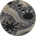 Sideview of Patterned Charcoal Black Novelty Rug, pat1399