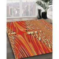 Patterned Orange Novelty Rug, pat139