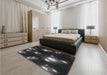 Patterned Ash Gray Rug in a Bedroom, pat14gry