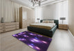 Patterned Purple Violet Purple Rug in a Bedroom, pat14pur