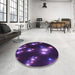 Round Patterned Purple Violet Purple Rug in a Office, pat14pur