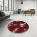 Round Patterned Red Rug in a Office, pat14rd