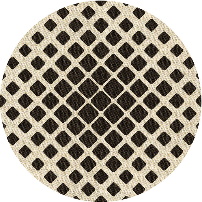 Square Patterned Milk Chocolate Brown Rug, pat140brn