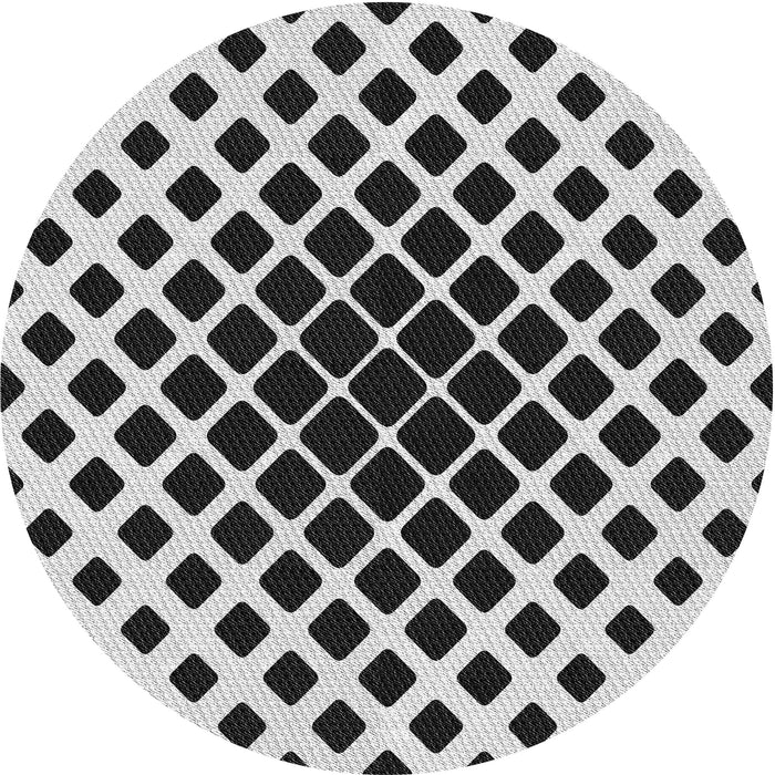 Square Patterned Dark Gray Black Rug, pat140gry