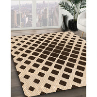 Patterned Deep Peach Orange Rug, pat140org