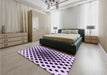 Patterned Blossom Pink Rug in a Bedroom, pat140pur