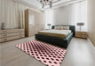 Patterned Pink Rug in a Bedroom, pat140rd