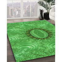 Patterned Neon Green Rug, pat1400grn