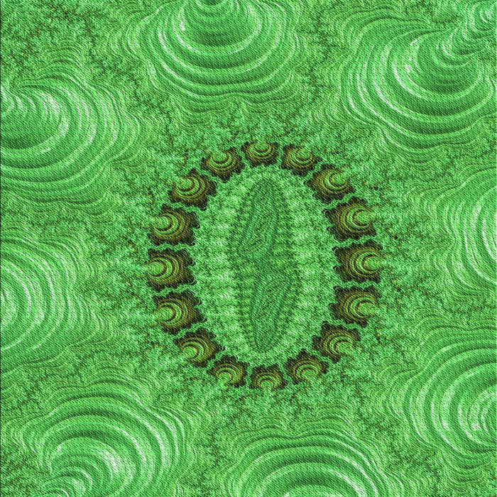 Machine Washable Transitional Neon Green Rug, wshpat1400grn