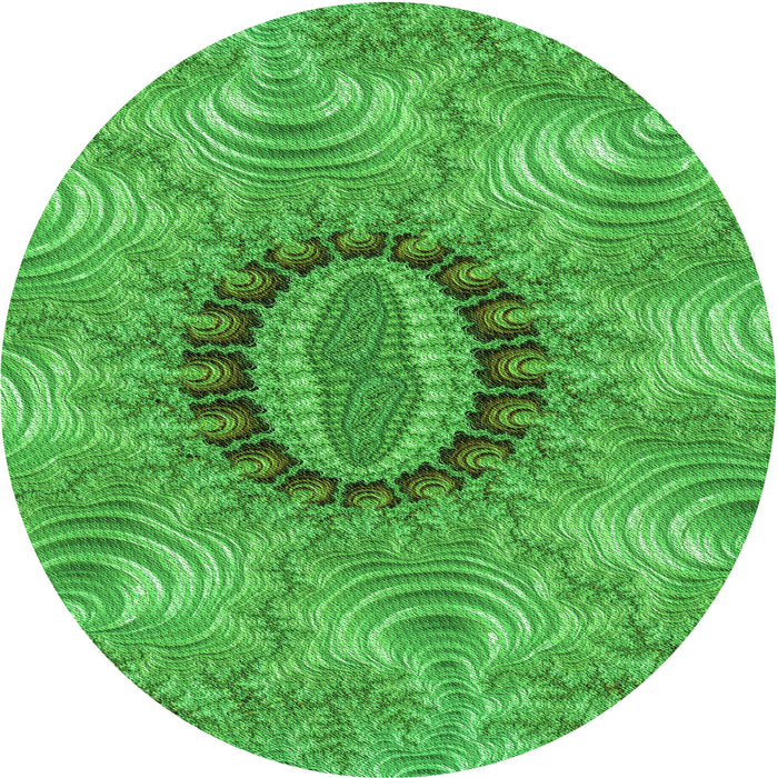 Square Patterned Neon Green Rug, pat1400grn