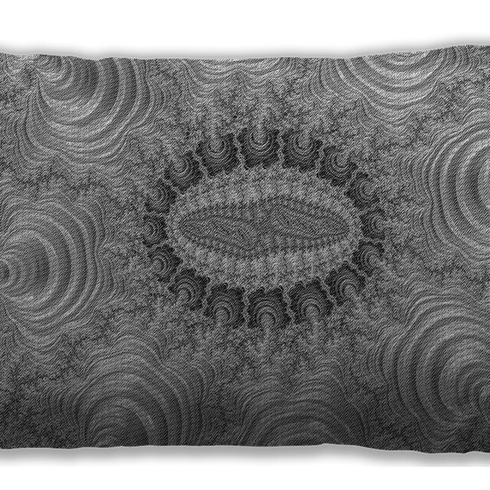 Patterned Rectangular Ash Gray Lumbar Throw Pillow, 13 inch by 19 inch, lbpat1400gry