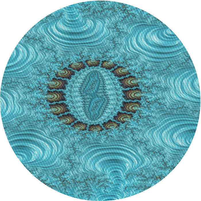 Square Machine Washable Transitional Dark Cyan Green Rug in a Living Room, wshpat1400lblu