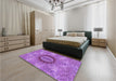 Patterned Purple Rug in a Bedroom, pat1400pur