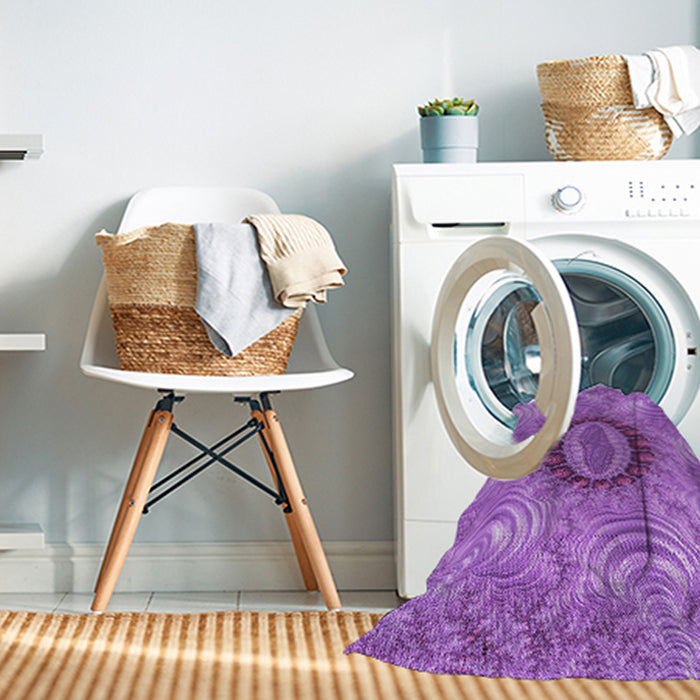 Machine Washable Transitional Purple Rug in a Washing Machine, wshpat1400pur