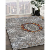 Patterned Gray Novelty Rug, pat1400