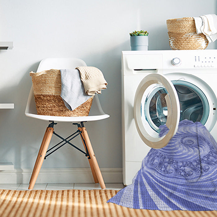 Machine Washable Transitional Pastel Blue Rug in a Washing Machine, wshpat1401blu