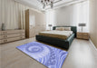 Patterned Pastel Blue Rug in a Bedroom, pat1401blu