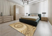 Patterned Light Brown Rug in a Bedroom, pat1401brn