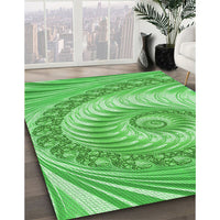 Patterned Emerald Green Rug, pat1401grn