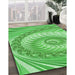 Machine Washable Transitional Emerald Green Rug in a Family Room, wshpat1401grn