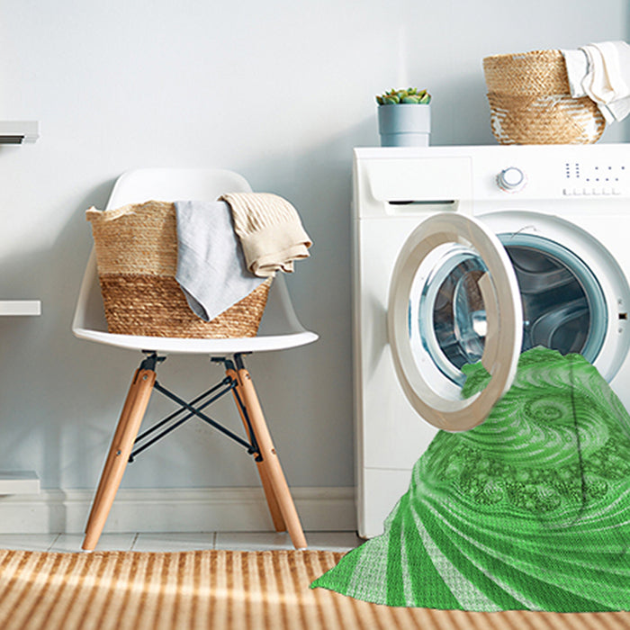 Machine Washable Transitional Emerald Green Rug in a Washing Machine, wshpat1401grn