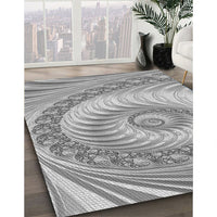 Patterned Platinum Gray Rug, pat1401gry