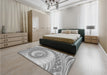 Patterned Platinum Gray Rug in a Bedroom, pat1401gry