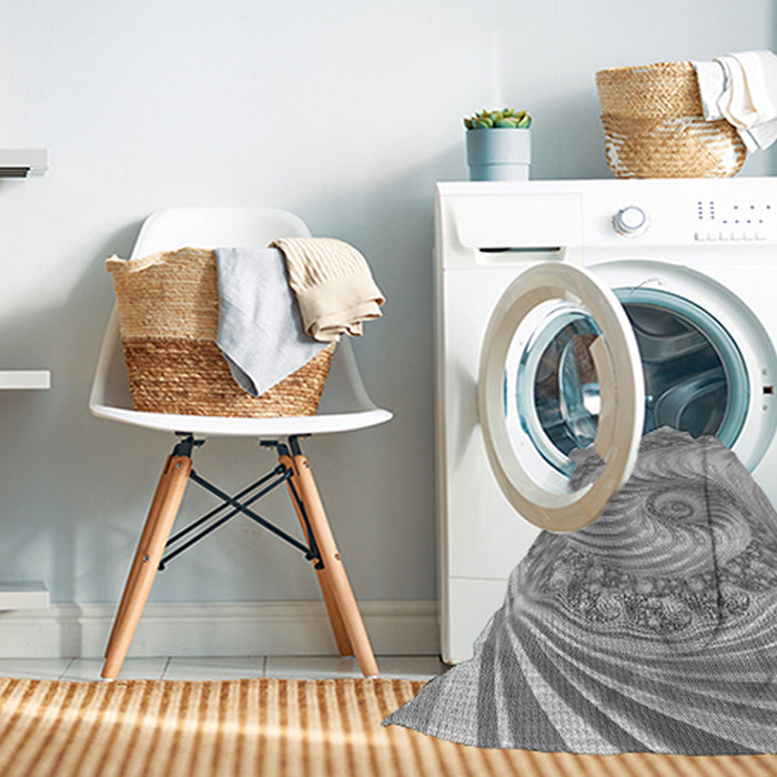 Machine Washable Transitional Platinum Gray Rug in a Washing Machine, wshpat1401gry
