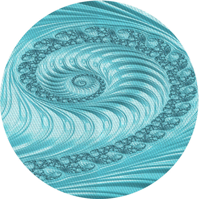Square Patterned Dark Turquoise Green Rug, pat1401lblu