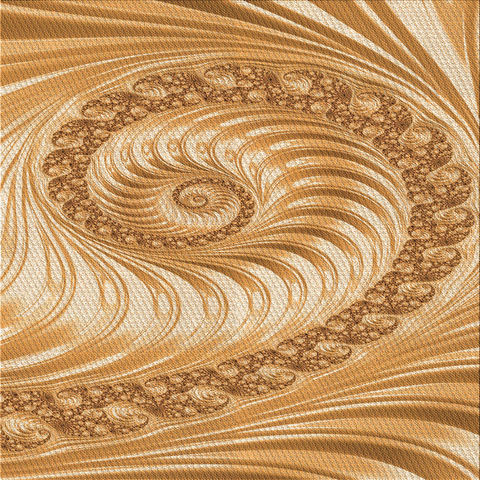 Round Patterned Yellow Orange Rug, pat1401org