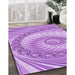 Patterned Pastel Purple Pink Rug in Family Room, pat1401pur