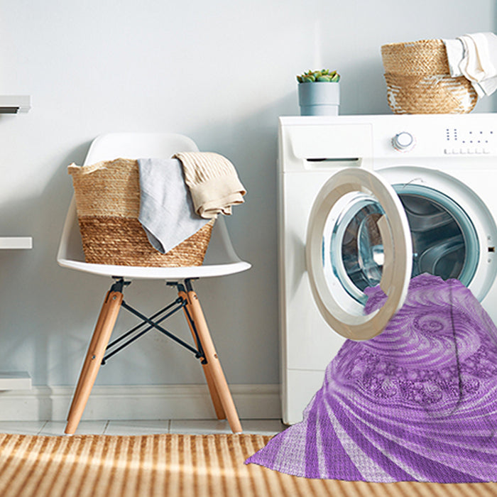 Machine Washable Transitional Pastel Purple Pink Rug in a Washing Machine, wshpat1401pur