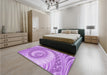 Patterned Pastel Purple Pink Rug in a Bedroom, pat1401pur