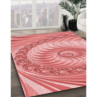 Patterned Pastel Pink Rug, pat1401rd