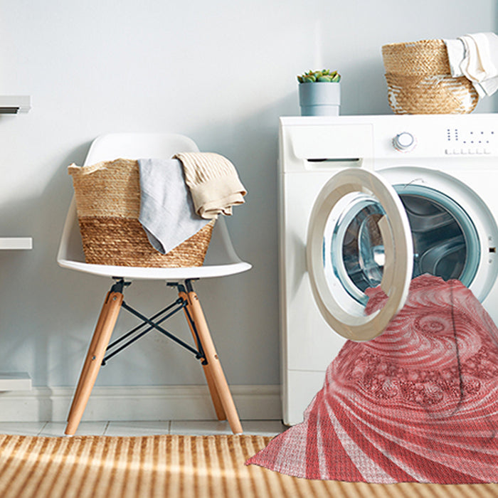 Machine Washable Transitional Pastel Pink Rug in a Washing Machine, wshpat1401rd