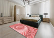 Patterned Pastel Pink Rug in a Bedroom, pat1401rd