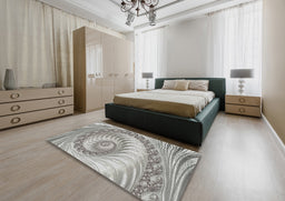 Patterned Gray Novelty Rug in a Bedroom, pat1401