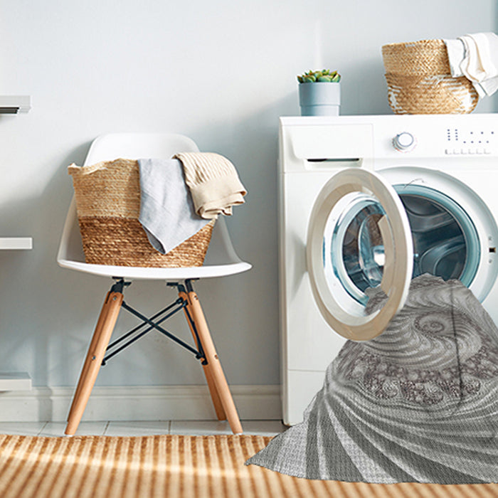 Machine Washable Transitional Grey Gray Rug in a Washing Machine, wshpat1401