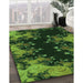 Machine Washable Transitional Dark Lime Green Rug in a Family Room, wshpat1402grn