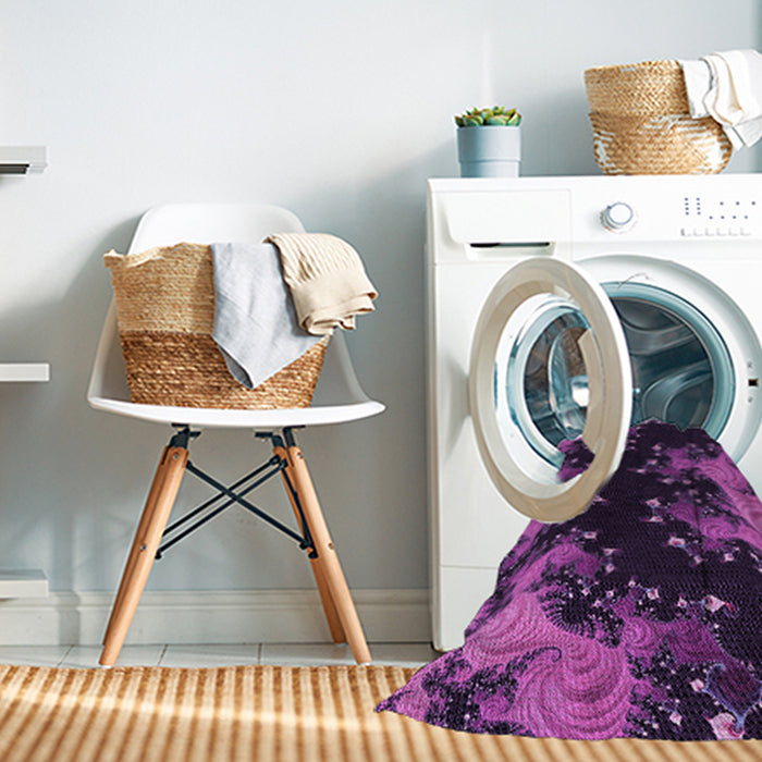 Machine Washable Transitional Dark Orchid Purple Rug in a Washing Machine, wshpat1402pur