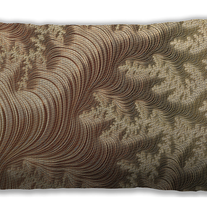 Patterned Rectangular Saddle Brown Lumbar Throw Pillow, 13 inch by 19 inch, lbpat1403brn