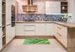 Patterned Green Rug in a Kitchen, pat1403grn