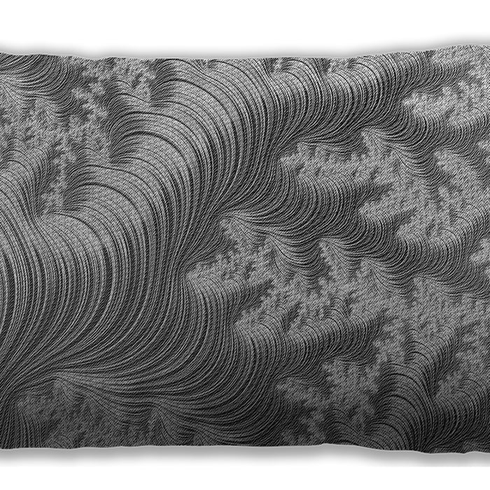 Patterned Rectangular Carbon Gray Lumbar Throw Pillow, 13 inch by 19 inch, lbpat1403gry