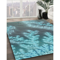 Patterned Diamond Blue Rug, pat1403lblu